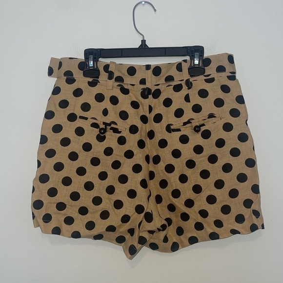 Lisa Marie Fernandez Black and Gold Polka Dot High Waist Linen Shorts Size 2 - Picture 6 of 10